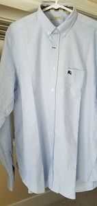 Blue Burberry button down long sleeve
